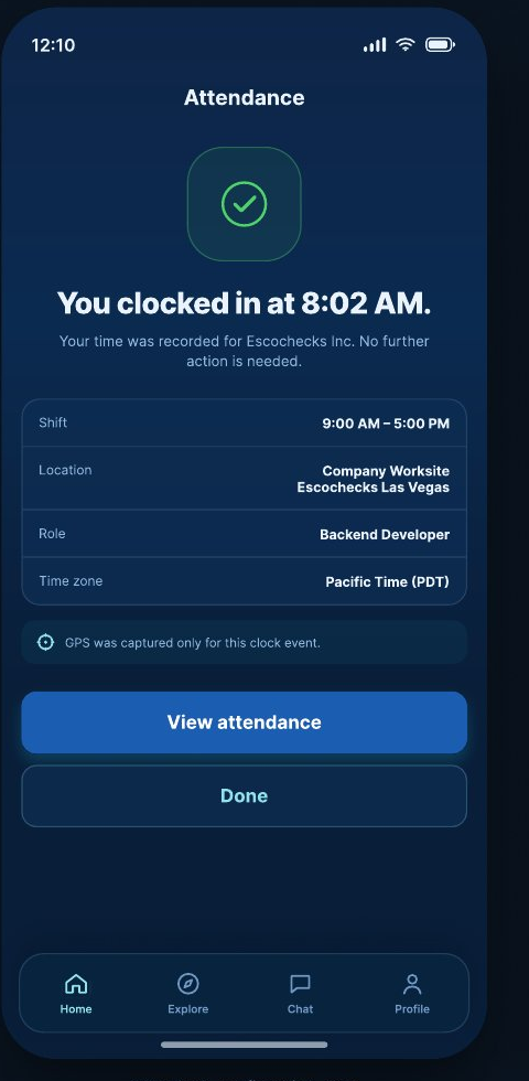Attendance confirmation