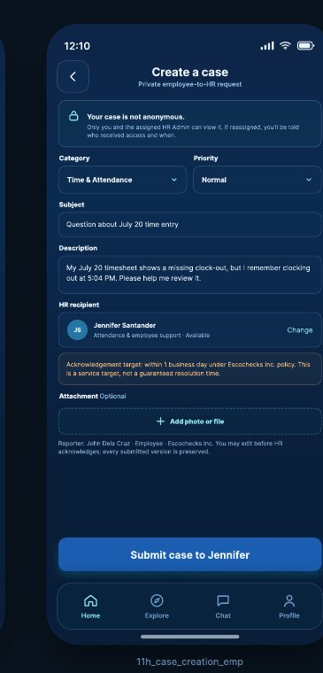 Create a private HR case